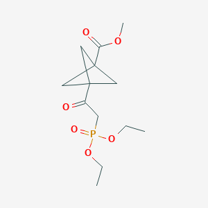 molecular formula C13H21O6P B2841510 methyl 3-[2-(diethoxyphosphoryl)acetyl]bicyclo[1.1.1]pentane-1-carboxylate CAS No. 2416235-81-7