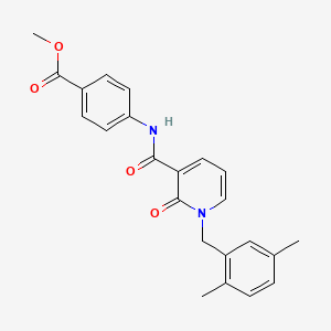 molecular formula C23H22N2O4 B2841538 methyl 4-{1-[(2,5-dimethylphenyl)methyl]-2-oxo-1,2-dihydropyridine-3-amido}benzoate CAS No. 946304-30-9