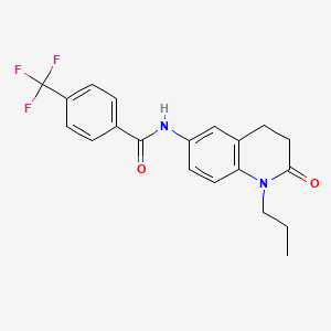 molecular formula C20H19F3N2O2 B2841540 N-(2-oxo-1-propyl-1,2,3,4-tetrahydroquinolin-6-yl)-4-(trifluoromethyl)benzamide CAS No. 941910-36-7