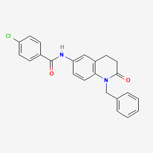 molecular formula C23H19ClN2O2 B2841551 N-(1-benzyl-2-oxo-1,2,3,4-tetrahydroquinolin-6-yl)-4-chlorobenzamide CAS No. 955219-99-5