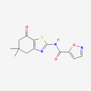 molecular formula C13H13N3O3S B2841689 N-(5,5-dimethyl-7-oxo-4,5,6,7-tetrahydrobenzo[d]thiazol-2-yl)isoxazole-5-carboxamide CAS No. 941913-67-3