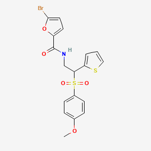 molecular formula C18H16BrNO5S2 B2841692 5-bromo-N-[2-(4-methoxybenzenesulfonyl)-2-(thiophen-2-yl)ethyl]furan-2-carboxamide CAS No. 946242-50-8
