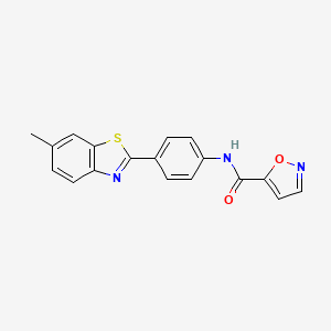 molecular formula C18H13N3O2S B2841699 N-[4-(6-methyl-1,3-benzothiazol-2-yl)phenyl]-1,2-oxazole-5-carboxamide CAS No. 941993-51-7