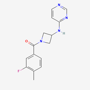 molecular formula C15H15FN4O B2841750 N-[1-(3-fluoro-4-methylbenzoyl)azetidin-3-yl]pyrimidin-4-amine CAS No. 2097894-90-9