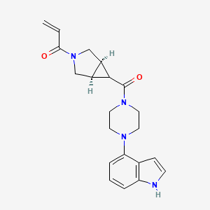 molecular formula C21H24N4O2 B2841764 1-[(1R,5S)-6-[4-(1H-indol-4-yl)piperazine-1-carbonyl]-3-azabicyclo[3.1.0]hexan-3-yl]prop-2-en-1-one CAS No. 2248528-43-8