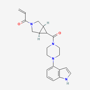 B2841764 1-[(1S,5R)-6-[4-(1H-Indol-4-yl)piperazine-1-carbonyl]-3-azabicyclo[3.1.0]hexan-3-yl]prop-2-en-1-one CAS No. 2248528-43-8