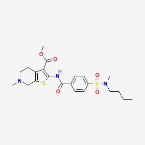 molecular formula C22H29N3O5S2 B2841777 methyl 2-{4-[butyl(methyl)sulfamoyl]benzamido}-6-methyl-4H,5H,6H,7H-thieno[2,3-c]pyridine-3-carboxylate CAS No. 681175-26-8
