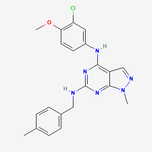 molecular formula C21H21ClN6O B2841781 N4-(3-chloro-4-methoxyphenyl)-1-methyl-N6-[(4-methylphenyl)methyl]-1H-pyrazolo[3,4-d]pyrimidine-4,6-diamine CAS No. 878063-40-2