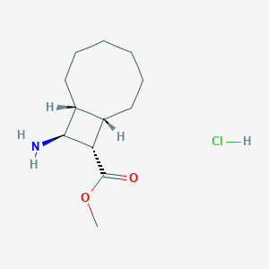 molecular formula C12H22ClNO2 B2841789 Methyl (1R,8S,9S,10S)-10-aminobicyclo[6.2.0]decane-9-carboxylate;hydrochloride CAS No. 2503156-00-9