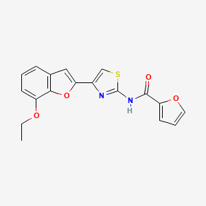 molecular formula C18H14N2O4S B2841798 N-[4-(7-ethoxy-1-benzofuran-2-yl)-1,3-thiazol-2-yl]furan-2-carboxamide CAS No. 921569-79-1