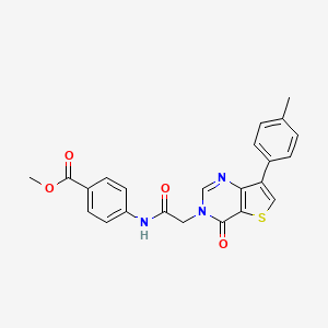 molecular formula C23H19N3O4S B2841827 methyl 4-({[7-(4-methylphenyl)-4-oxothieno[3,2-d]pyrimidin-3(4H)-yl]acetyl}amino)benzoate CAS No. 1207030-25-8