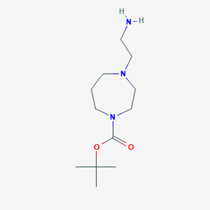 molecular formula C12H25N3O2 B2841857 Tert-butyl 4-(2-aminoethyl)-1,4-diazepane-1-carboxylate CAS No. 874841-91-5