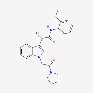 molecular formula C24H25N3O3 B2841888 N-(2-ethylphenyl)-2-oxo-2-{1-[2-oxo-2-(pyrrolidin-1-yl)ethyl]-1H-indol-3-yl}acetamide CAS No. 872849-29-1