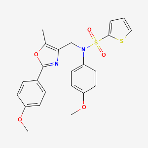 molecular formula C23H22N2O5S2 B2841901 N-(4-methoxyphenyl)-N-{[2-(4-methoxyphenyl)-5-methyl-1,3-oxazol-4-yl]methyl}thiophene-2-sulfonamide CAS No. 1251614-53-5