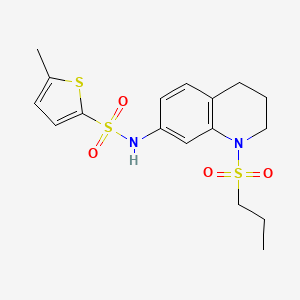 molecular formula C17H22N2O4S3 B2841902 5-methyl-N-[1-(propane-1-sulfonyl)-1,2,3,4-tetrahydroquinolin-7-yl]thiophene-2-sulfonamide CAS No. 946226-86-4