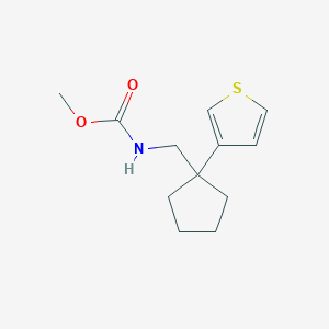 molecular formula C12H17NO2S B2841924 Methyl ((1-(thiophen-3-yl)cyclopentyl)methyl)carbamate CAS No. 2034599-47-6