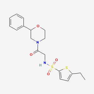 molecular formula C18H22N2O4S2 B2841929 5-ethyl-N-[2-oxo-2-(2-phenylmorpholin-4-yl)ethyl]thiophene-2-sulfonamide CAS No. 953956-43-9