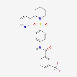 molecular formula C24H22F3N3O3S B2841939 N-(4-{[2-(pyridin-3-yl)piperidin-1-yl]sulfonyl}phenyl)-3-(trifluoromethyl)benzamide CAS No. 393834-95-2
