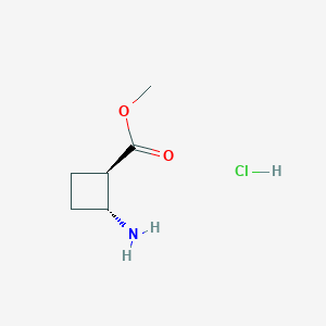 molecular formula C6H12ClNO2 B2841991 trans-Methyl 2-aminocyclobutane-1-carboxylate hydrochloride CAS No. 2512217-25-1