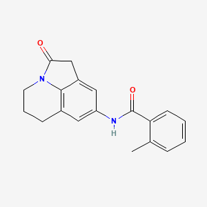 molecular formula C19H18N2O2 B2842013 2-methyl-N-{2-oxo-1-azatricyclo[6.3.1.0^{4,12}]dodeca-4,6,8(12)-trien-6-yl}benzamide CAS No. 898436-54-9