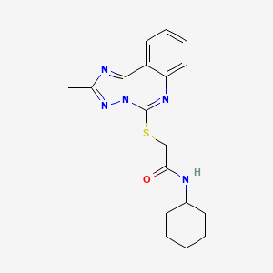 molecular formula C18H21N5OS B2842083 N-cyclohexyl-2-({2-methyl-[1,2,4]triazolo[1,5-c]quinazolin-5-yl}sulfanyl)acetamide CAS No. 443675-35-2