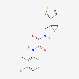 molecular formula C17H17ClN2O2S B2842129 N'-(3-chloro-2-methylphenyl)-N-{[1-(thiophen-3-yl)cyclopropyl]methyl}ethanediamide CAS No. 2415585-34-9