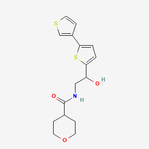 N-(2-([2,3'-bithiophen]-5-yl)-2-hydroxyethyl)tetrahydro-2H-pyran-4-carboxamide