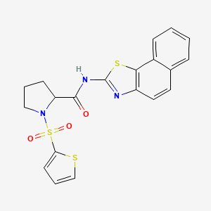 molecular formula C20H17N3O3S3 B2842154 N-(naphtho[2,1-d]thiazol-2-yl)-1-(thiophen-2-ylsulfonyl)pyrrolidine-2-carboxamide CAS No. 1104906-84-4