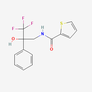 molecular formula C14H12F3NO2S B2842157 N-(3,3,3-trifluoro-2-hydroxy-2-phenylpropyl)thiophene-2-carboxamide CAS No. 1351630-92-6