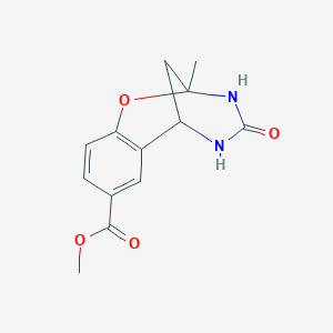 molecular formula C13H14N2O4 B2842178 methyl 2-methyl-4-oxo-3,4,5,6-tetrahydro-2H-2,6-methanobenzo[g][1,3,5]oxadiazocine-8-carboxylate CAS No. 899986-62-0