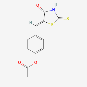 4-[(Z)-(4-oxo-2-thioxo-1,3-thiazolidin-5-ylidene)methyl]phenyl acetate