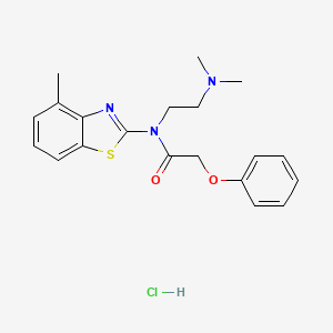 molecular formula C20H24ClN3O2S B2842191 N-(2-(dimethylamino)ethyl)-N-(4-methylbenzo[d]thiazol-2-yl)-2-phenoxyacetamide hydrochloride CAS No. 1216466-18-0