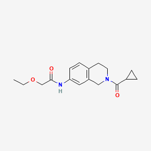 molecular formula C17H22N2O3 B2842195 N-(2-(cyclopropanecarbonyl)-1,2,3,4-tetrahydroisoquinolin-7-yl)-2-ethoxyacetamide CAS No. 955766-99-1