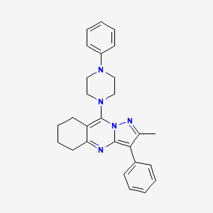 2-Methyl-3-phenyl-9-(4-phenylpiperazin-1-yl)-5,6,7,8-tetrahydropyrazolo[5,1-b]quinazoline