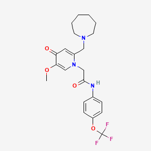 2-(2-(azepan-1-ylmethyl)-5-methoxy-4-oxopyridin-1(4H)-yl)-N-(4-(trifluoromethoxy)phenyl)acetamide