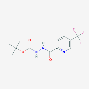 molecular formula C12H14F3N3O3 B2842222 N'-[(tert-butoxy)carbonyl]-5-(trifluoromethyl)pyridine-2-carbohydrazide CAS No. 2061726-74-5