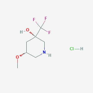 molecular formula C7H13ClF3NO2 B2842224 (3S,5R)-5-Methoxy-3-(trifluoromethyl)piperidin-3-ol;hydrochloride CAS No. 2580097-59-0