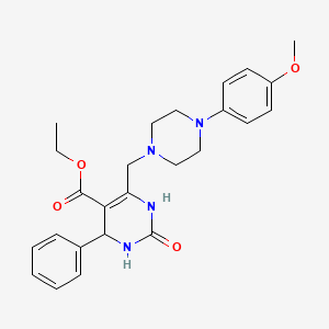 molecular formula C25H30N4O4 B2842233 Ethyl 6-{[4-(4-methoxyphenyl)piperazin-1-yl]methyl}-2-oxo-4-phenyl-1,2,3,4-tetrahydropyrimidine-5-carboxylate CAS No. 904456-49-1