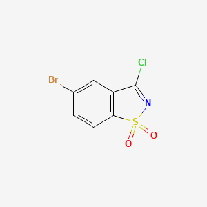 molecular formula C7H3BrClNO2S B2842234 5-bromo-3-chloro-1lambda6,2-benzothiazole-1,1-dione CAS No. 2247204-73-3