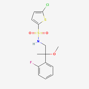 molecular formula C14H15ClFNO3S2 B2842244 5-Chloro-N-[2-(2-fluorophenyl)-2-methoxypropyl]thiophene-2-sulfonamide CAS No. 1797184-26-9