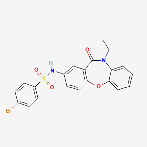 molecular formula C21H17BrN2O4S B2842249 4-bromo-N-(10-ethyl-11-oxo-10,11-dihydrodibenzo[b,f][1,4]oxazepin-2-yl)benzenesulfonamide CAS No. 922010-60-4