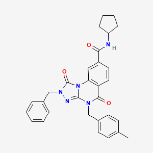 molecular formula C30H29N5O3 B2842250 2-benzyl-N-cyclopentyl-4-[(4-methylphenyl)methyl]-1,5-dioxo-1H,2H,4H,5H-[1,2,4]triazolo[4,3-a]quinazoline-8-carboxamide CAS No. 1242963-66-1