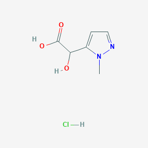 molecular formula C6H9ClN2O3 B2842252 2-Hydroxy-2-(2-methylpyrazol-3-yl)acetic acid;hydrochloride CAS No. 2243520-76-3