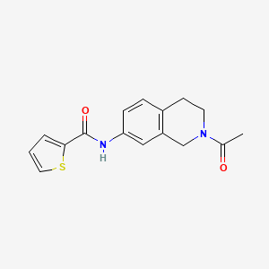 molecular formula C16H16N2O2S B2842255 N-(2-acetyl-1,2,3,4-tetrahydroisoquinolin-7-yl)thiophene-2-carboxamide CAS No. 955756-81-7