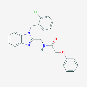 molecular formula C23H20ClN3O2 B284226 N-({1-[(2-CHLOROPHENYL)METHYL]-1H-1,3-BENZODIAZOL-2-YL}METHYL)-2-PHENOXYACETAMIDE 