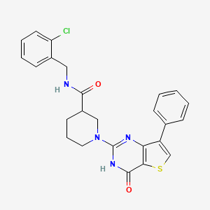 molecular formula C25H23ClN4O2S B2842291 N-(2-chlorobenzyl)-1-(4-oxo-7-phenyl-3,4-dihydrothieno[3,2-d]pyrimidin-2-yl)piperidine-3-carboxamide CAS No. 1242981-47-0