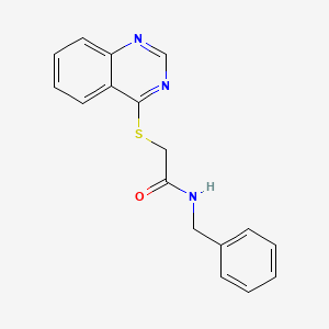 molecular formula C17H15N3OS B2842294 N-BENZYL-2-(QUINAZOLIN-4-YLSULFANYL)ACETAMIDE CAS No. 392306-46-6