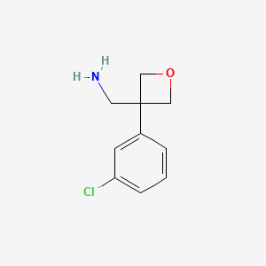 molecular formula C10H12ClNO B2842298 [3-(3-Chlorophenyl)oxetan-3-yl]methanamine CAS No. 1393583-47-5