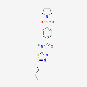 B2842301 N-(5-(propylthio)-1,3,4-thiadiazol-2-yl)-4-(pyrrolidin-1-ylsulfonyl)benzamide CAS No. 393572-57-1