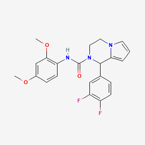 molecular formula C22H21F2N3O3 B2842346 1-(3,4-difluorophenyl)-N-(2,4-dimethoxyphenyl)-1H,2H,3H,4H-pyrrolo[1,2-a]pyrazine-2-carboxamide CAS No. 900002-00-8